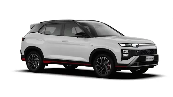 ഹ്യുണ്ടായി  ക്രെറ്റ N ലൈൻ Atlas White with Abyss Black roof Colour