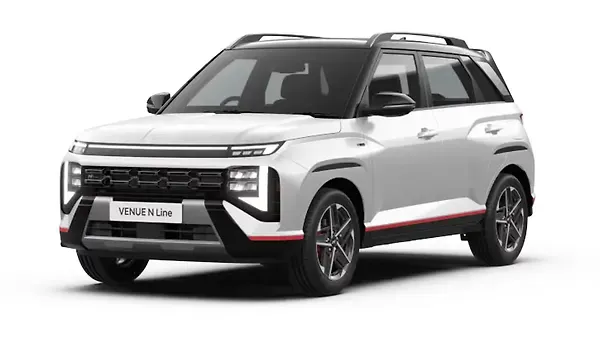 ಹ್ಯುಂಡೈ  ವೆನ್ಯೂ ಎನ್ ಲೈನ್ Atlas White with Abyss Black roof Colour