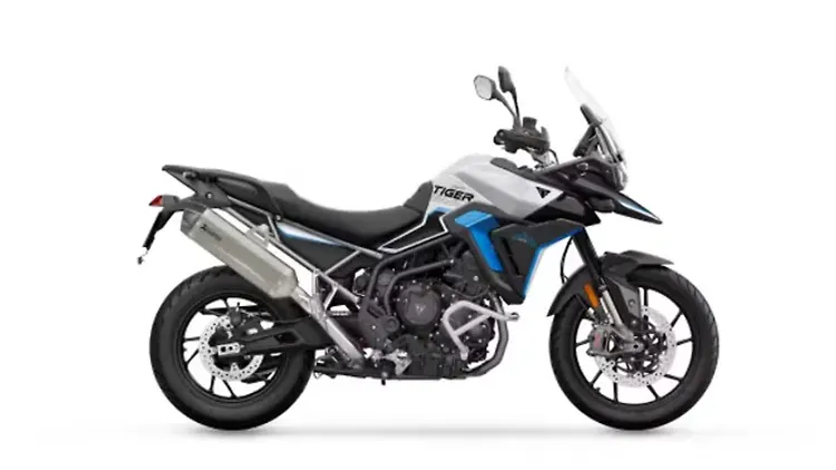 Triumph Tiger 900 Alpine Edition Snowdonia White / Graphic Black / Aegean Blue Colour