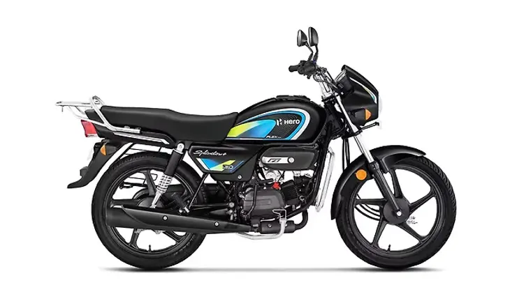 Hero Splendor Plus Flex Fuel Black with Lime Yellow  Colour