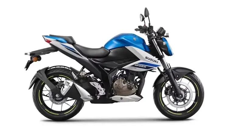 Suzuki Gixxer 250 Met. Triton Blue / Pearl Glacier White Colour